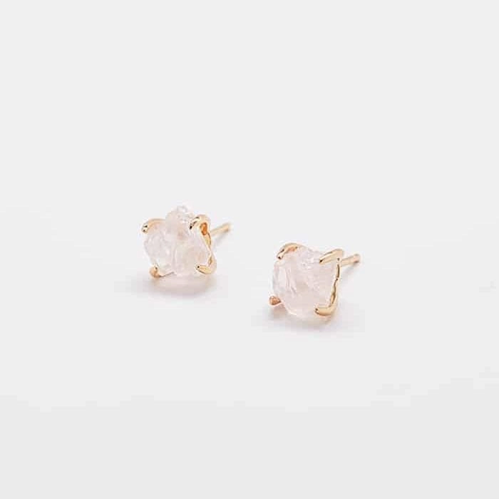 Rose Quartz Gold Claw Studs - Best Seller family event Refined Craftwork