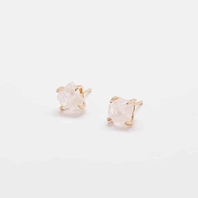 Rose Quartz Gold Claw Studs - Best Seller Unique Features