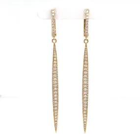 Round Drop Diamond Earrings in 18K Yellow Gold (1.24ctw) Refined Gifts Chic Accessories