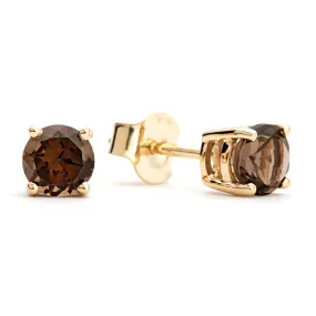Chic Gifts Round Shape Quartz Earrings in 14K Yellow Gold (.90ctw)