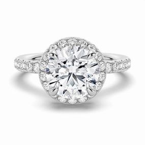 Sophisticated Glow Round Brilliant Micropav?? Halo Moissanite Engagement Ring