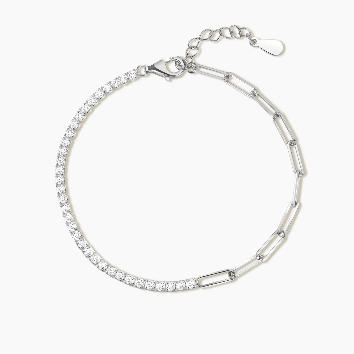 Polished Feature S925 Chain Link Tennis Bracelet