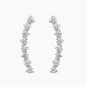 S925 CZ Climber Earrings For Women Simple Elegance