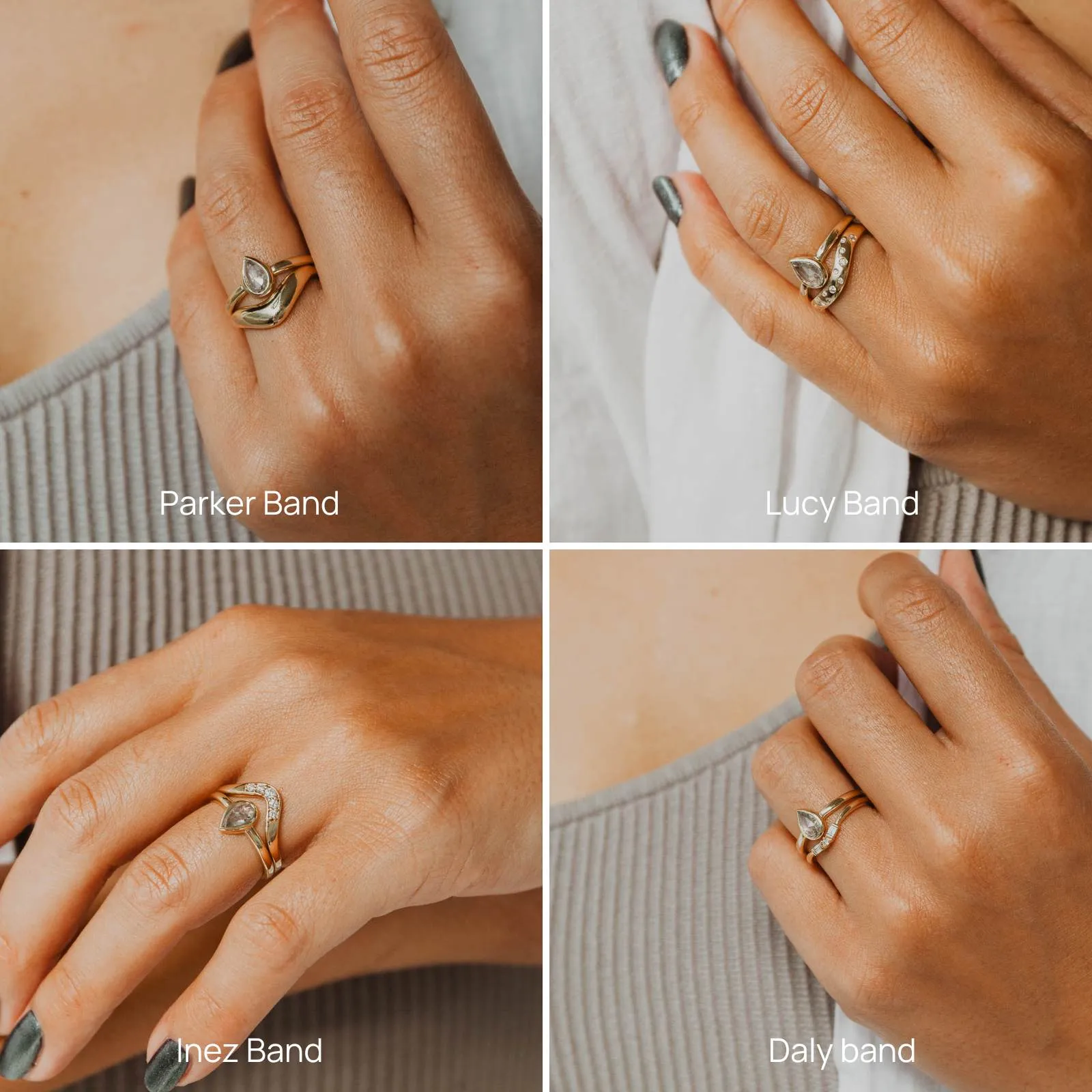 Polished Elegance Sabine Ring - Mined Salt & Pepper Diamond