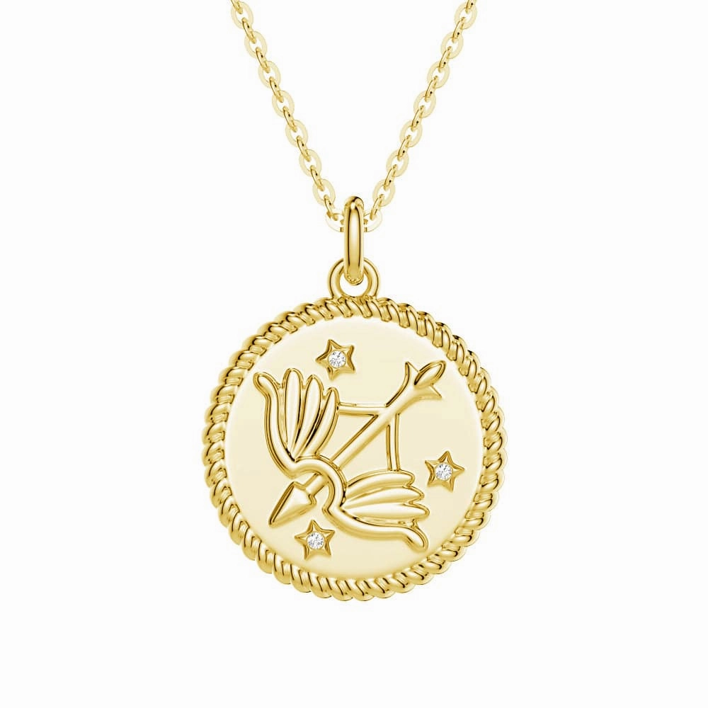 Impeccable Highlight Evening Detail Sagittarius Constellation Lab Grown Diamond Birthstone Pendant Necklace