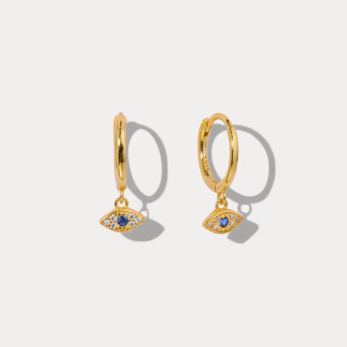 Sapphire Eyes Diamond Drop Hoops Earrings Romantic Accessory Elegant Shine Finish