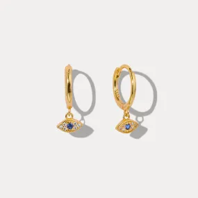 Sapphire Eyes Diamond Drop Hoops Earrings Romantic Accessory Elegant Shine Finish
