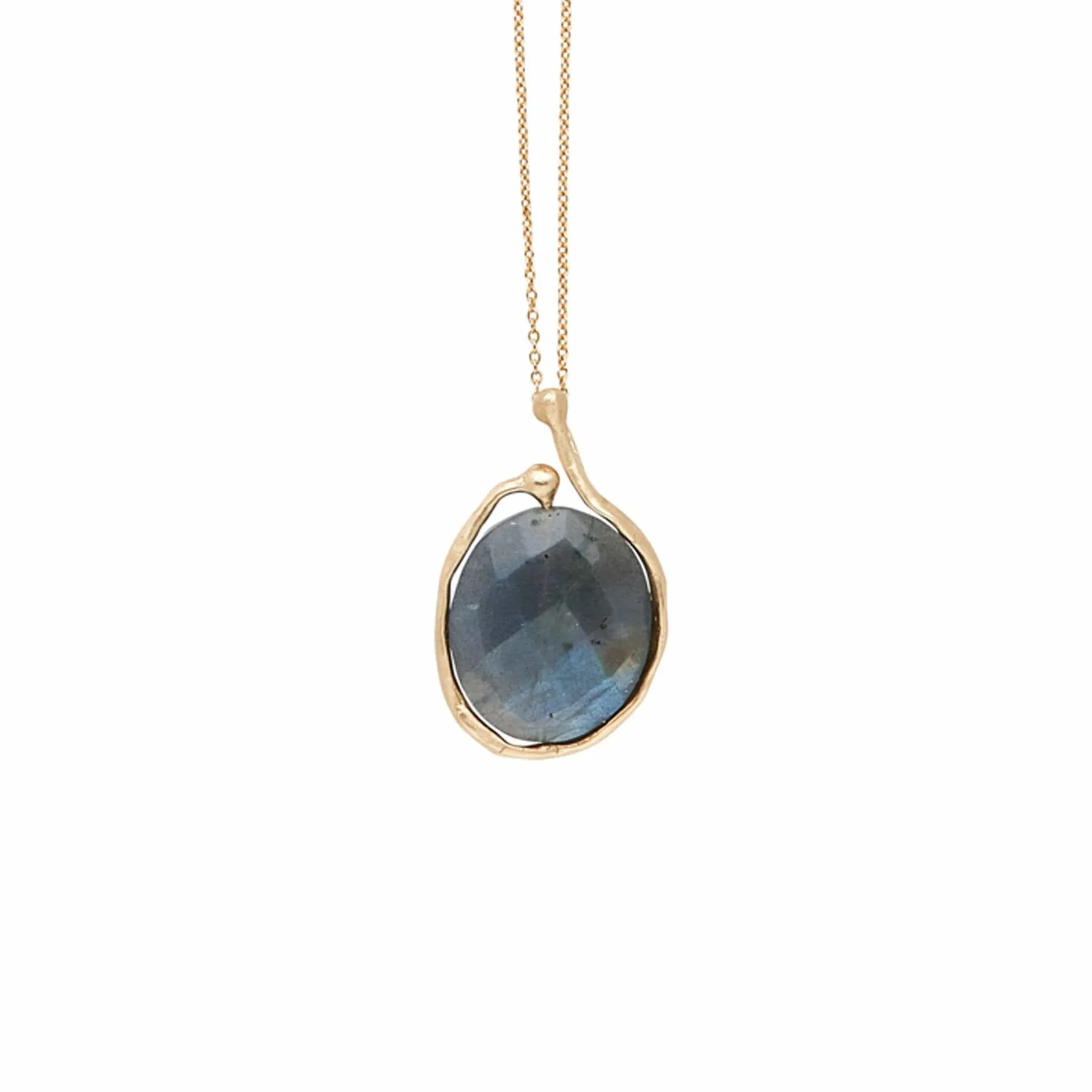 Youthful Twist Luxury Moments Saturn Bronze Labradorite Pendant Necklace