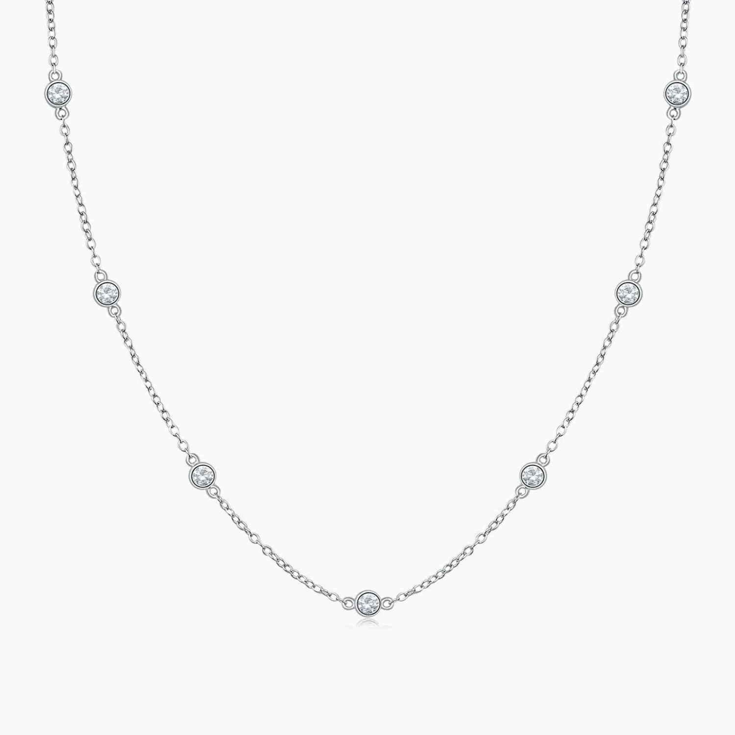 Party Mood Multi Station Round CZ Necklace