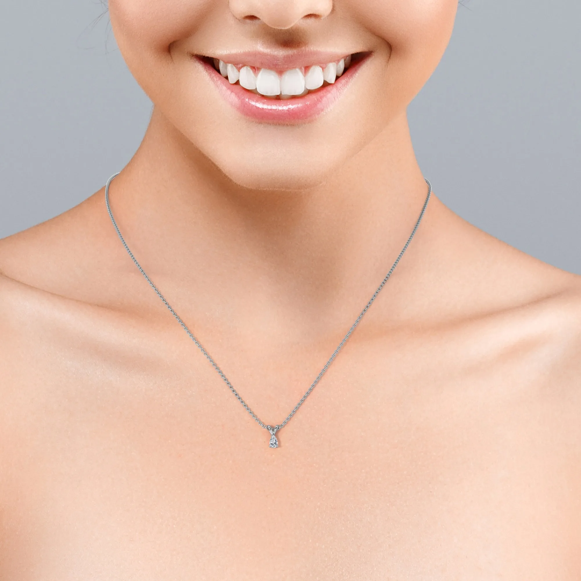 Captivating 0.25 Carat Teardrop Diamond Pendant Necklace In 18K White Gold Plating Over Silver Classic Jewelry Handmade Art