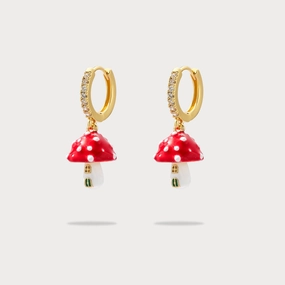 Affordable Appearance Chic Decor Mushroom Hoop Earrings