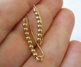 Linear Accessory Comfortable Ornament Tiny Gold Filled Beads Ear Crawlers - Ear Sweep 21
