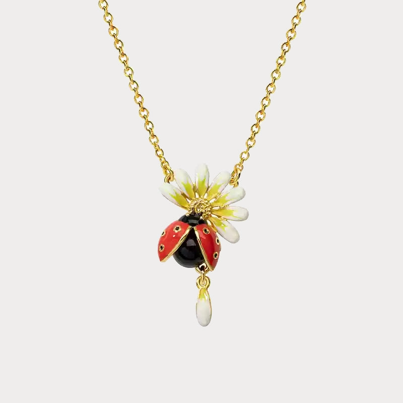Ladybug Daisy Necklace Supplying Piece
