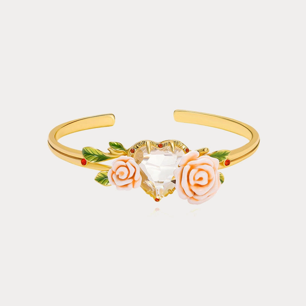 Cultural Motifs Champagne Rose Heart Bangle