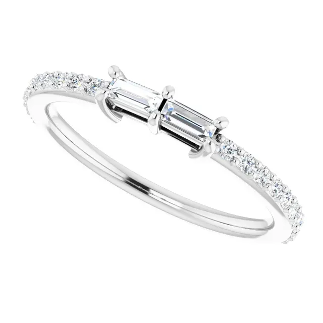 Classic Art Asymmetric Balance 14K White 1/3 CTW Diamond Ring