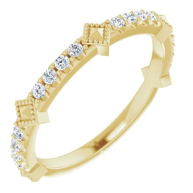 14K Yellow 1/4 CTW Diamond Stackable Ring Fresh Style