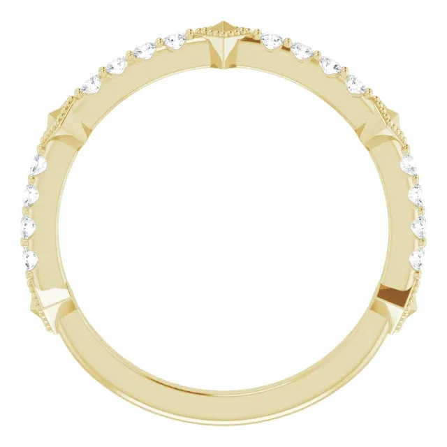 Simple Product Nostalgic Design 14K Yellow 1/4 CTW Diamond Stackable Ring