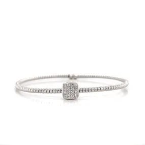 Beneficial Result One-Size Bremer Jewelry Bangle Diamond Bracelet in 18K White Gold (0.17ctw)