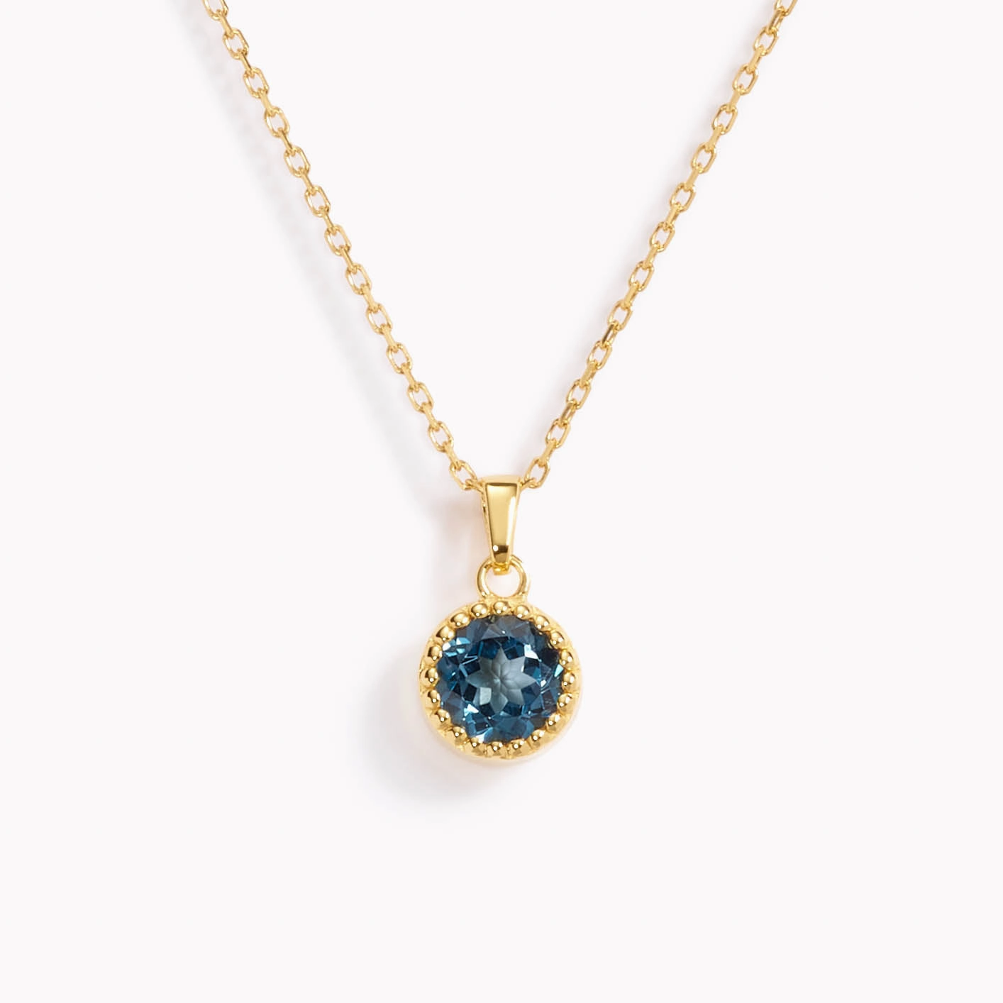 September Birthstone Necklace - London Blue Topaz Opulent Radiance