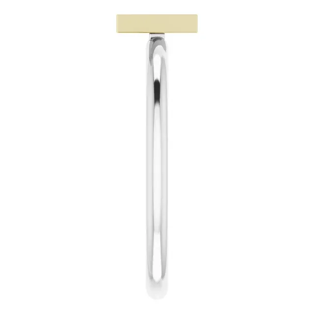 14K White & Yellow Stackable Bar Ring Balanced Form Meaningful Object