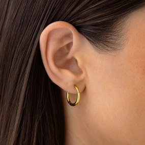 Quiet Look Gift For Her Tapered Hoop Earrings - Daphne