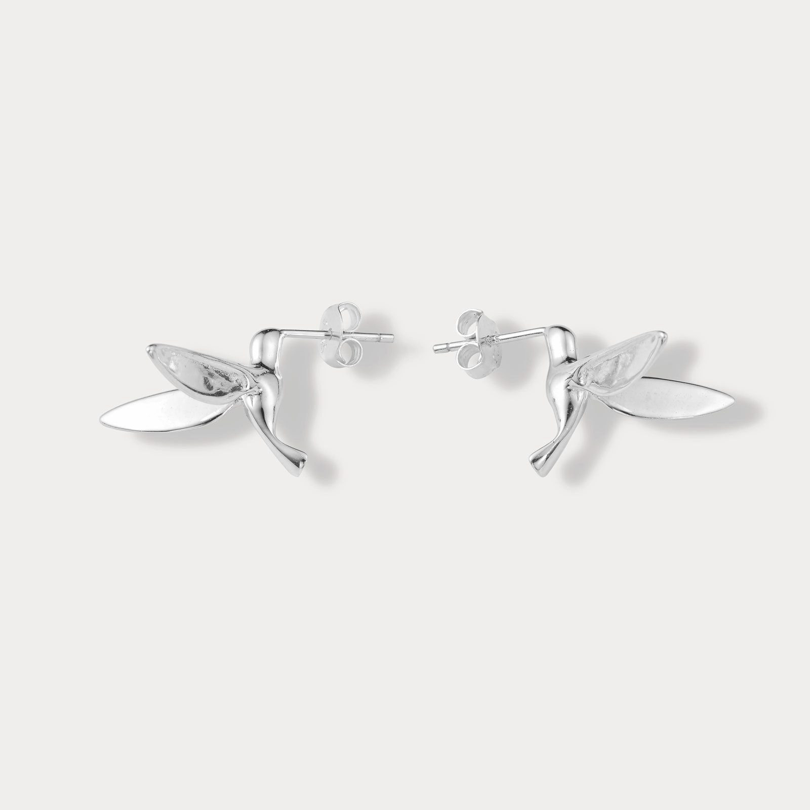 Silver Hummingbird Earrings Social Embellishment Exquisite Item