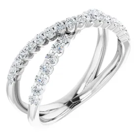 Distinct Accessory 14K White 1/2 CTW Diamond Criss Cross Diamond Ring