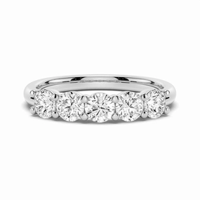 Bold Layer 4.5mm 5 Stone Shared Prong Moissanite Anniversary Band