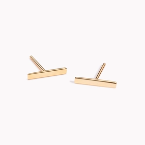 14k Gold Bar Earrings Winter Party