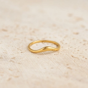 Golden Tone Organic Wavy Ring - Bea