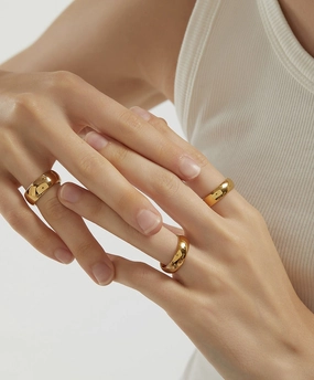 Chic Appeal Graceful Highlight Everyday Essentials 18K High Polish Tungsten Rings / Couple Rings