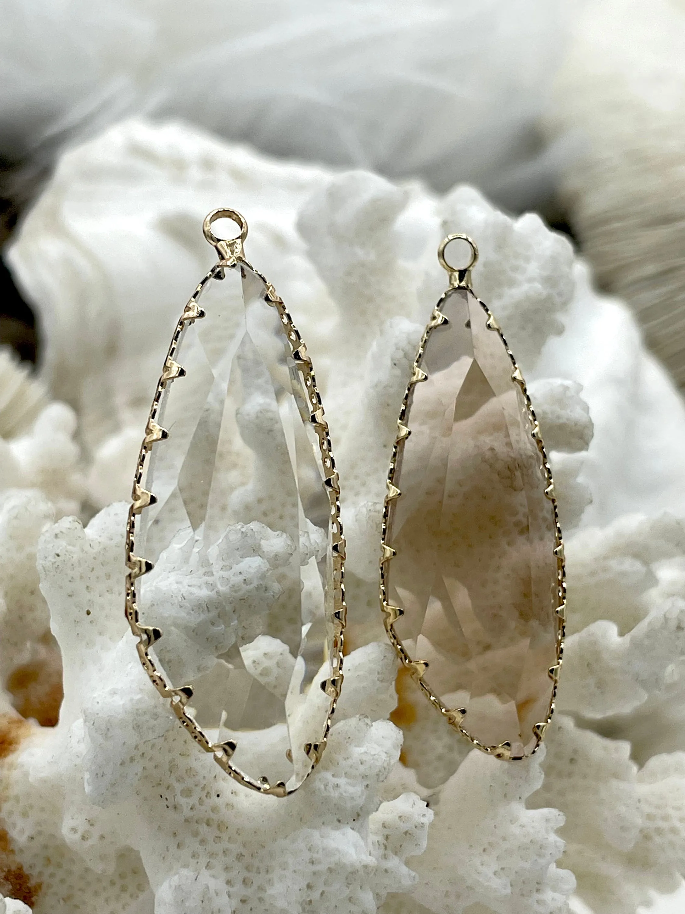 Engagement Gift Comfortable Style Gold Trimmed Colorful Crystal Drop Gold trimmed Pendants Gold Trimmed Crystal Charms. Colorful Crystal Charms 8 Styles, Fast Ship