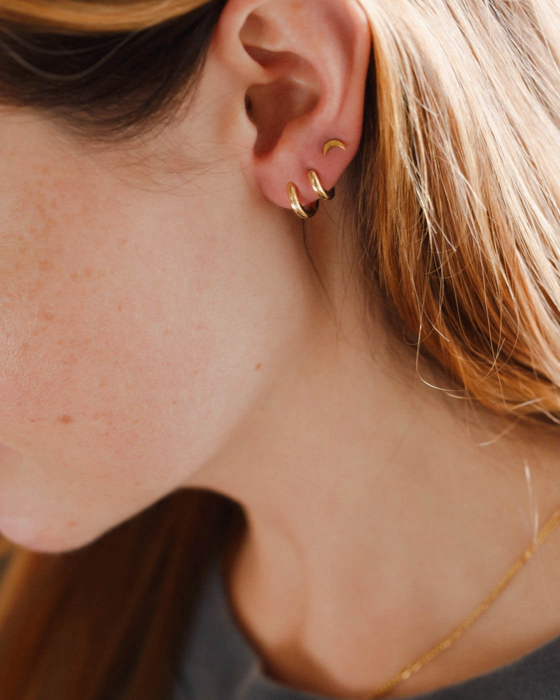 Ona Huggie Hoops Bold Finish Glam Vibe