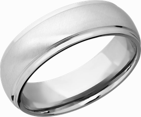 Cobalt chrome 7mm domed band with grooved edges Sophisticated Pieces