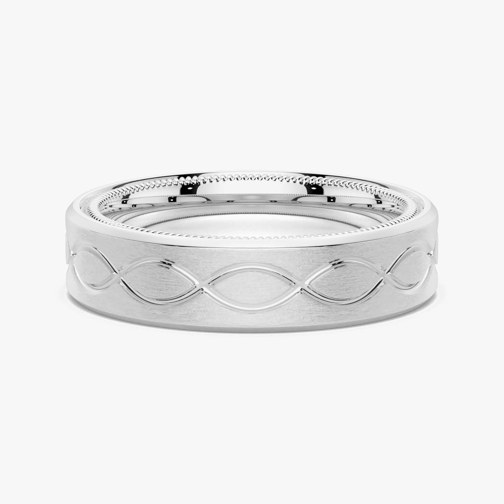 7.5mm Two Tone Matte Finish Infinity Design Men's Band Vibrant Edge