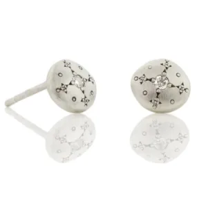 Silver Lights Charm Studs - Diamond   Sterling Silver bright light