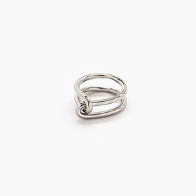Luminous Shine Silver Double Knot Ring