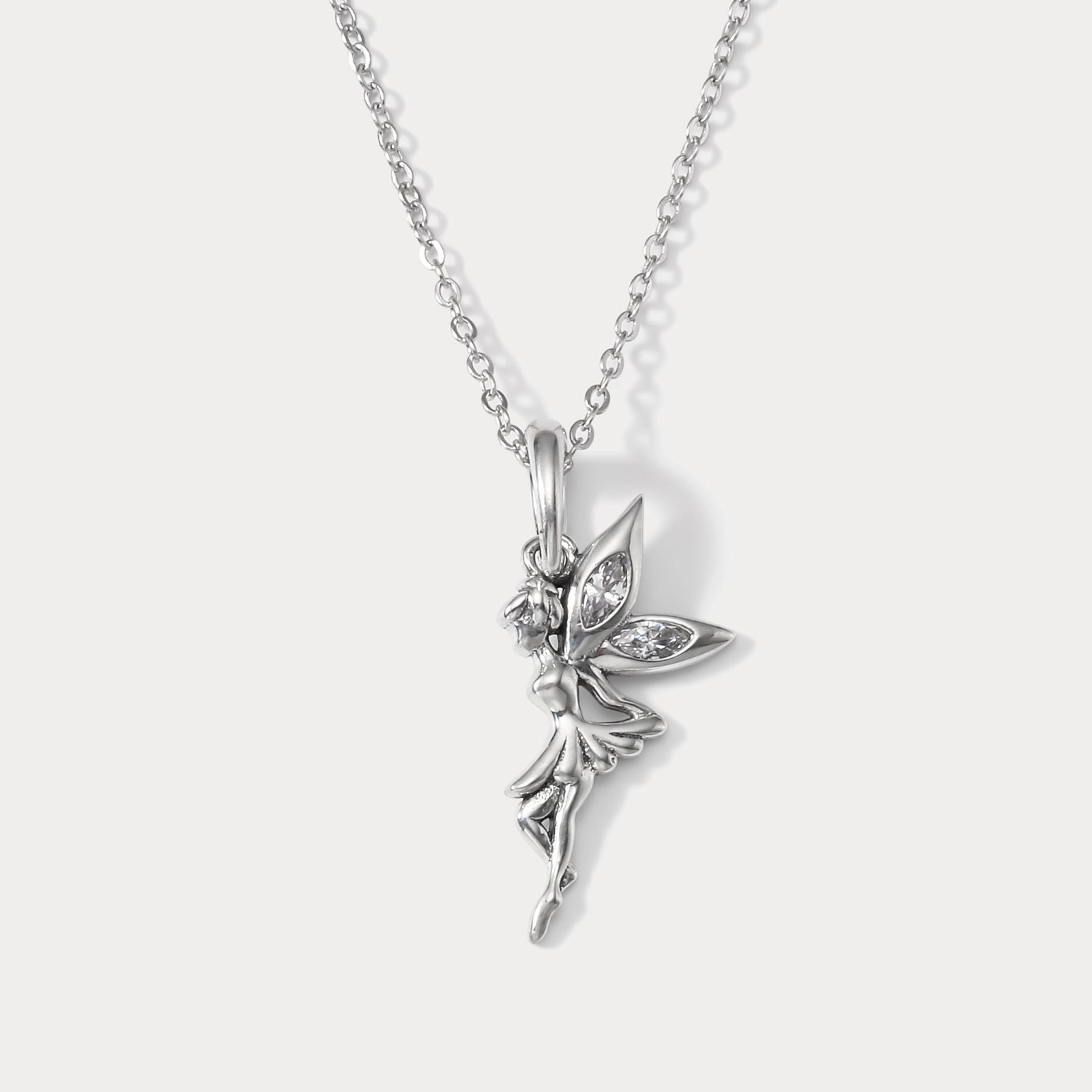 Silver Fairy Necklace Bright Reflection