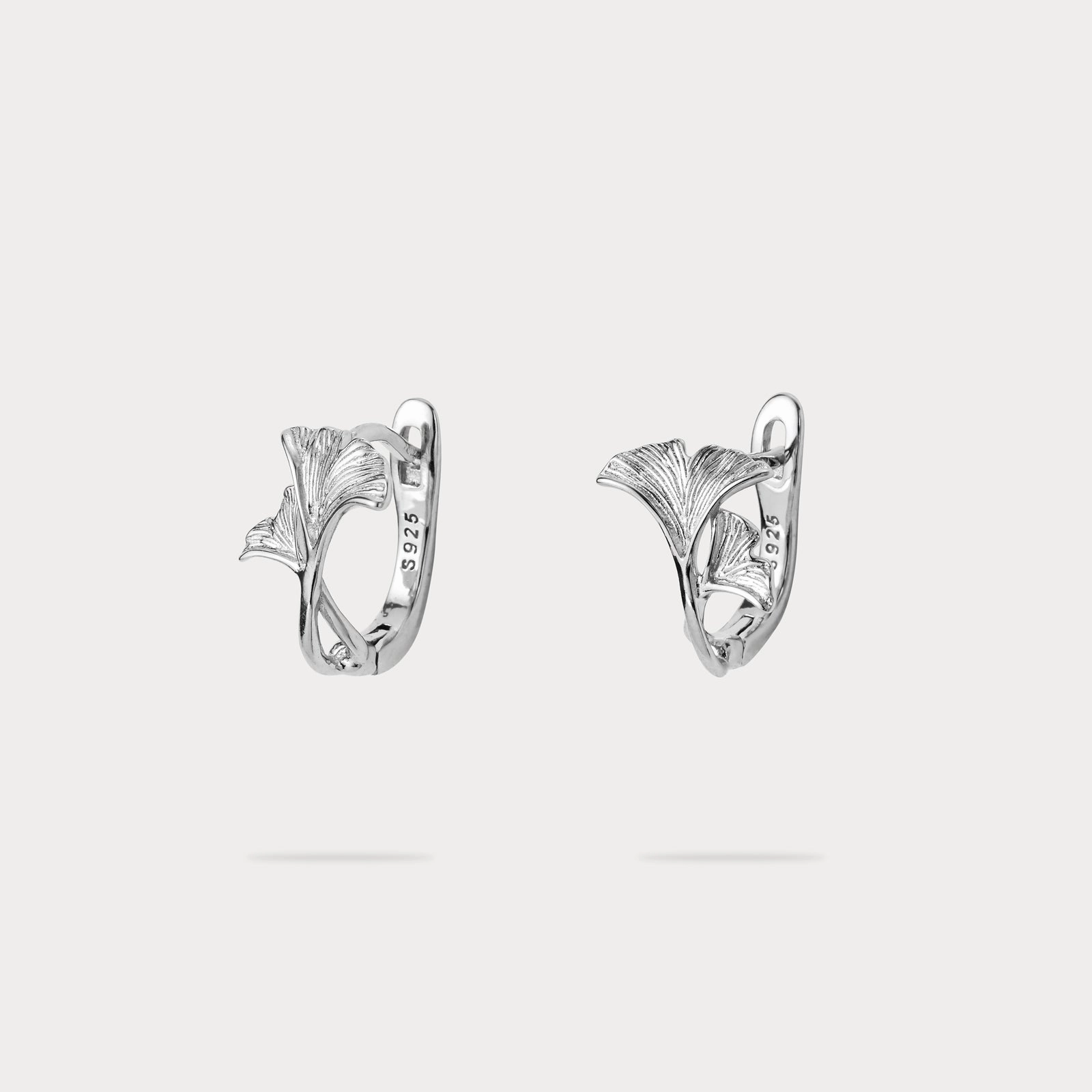 Silver Ginkgo Leaf Earrings Opulent Piece