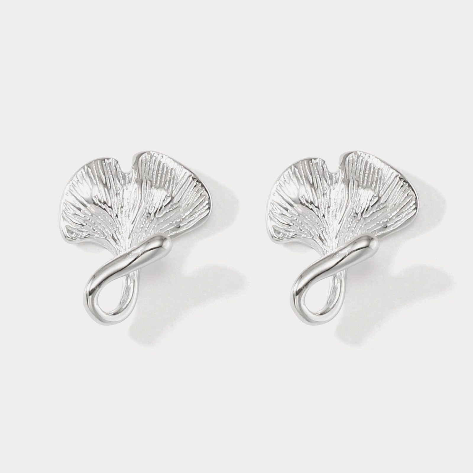 Fresh Light Silver Ginkgo Leaf Earrings