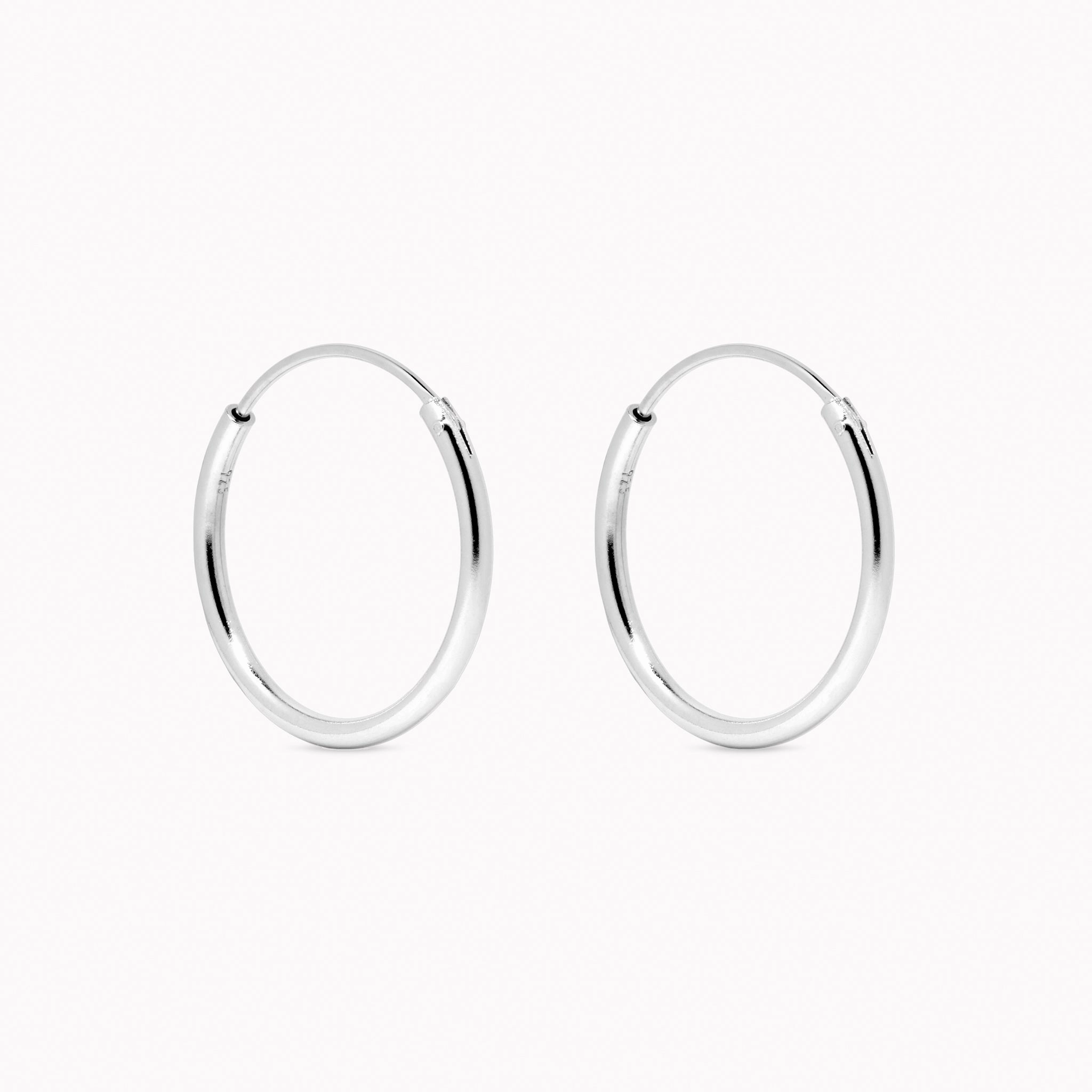 Silver Hoop Earrings 20mm - Rebecca Luxury Style