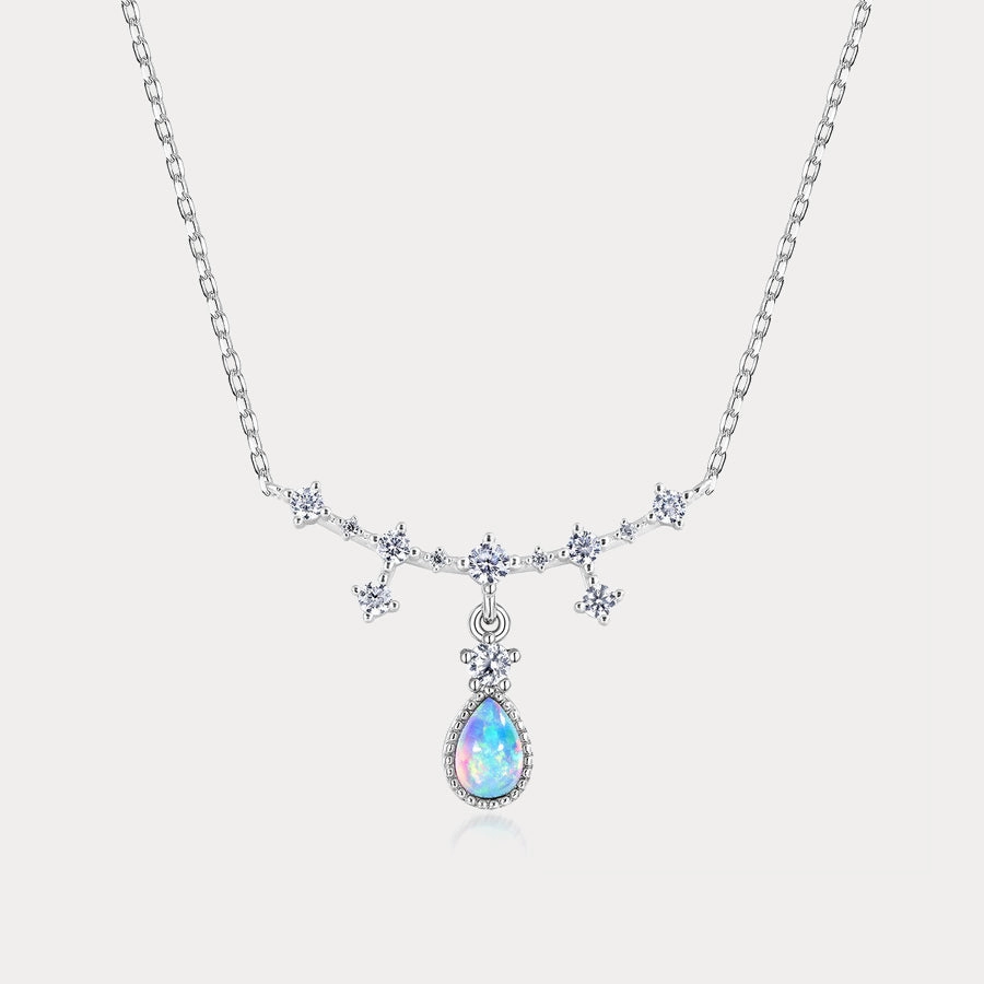 Color Match Youthful Glow Silver Opal Drop Necklace