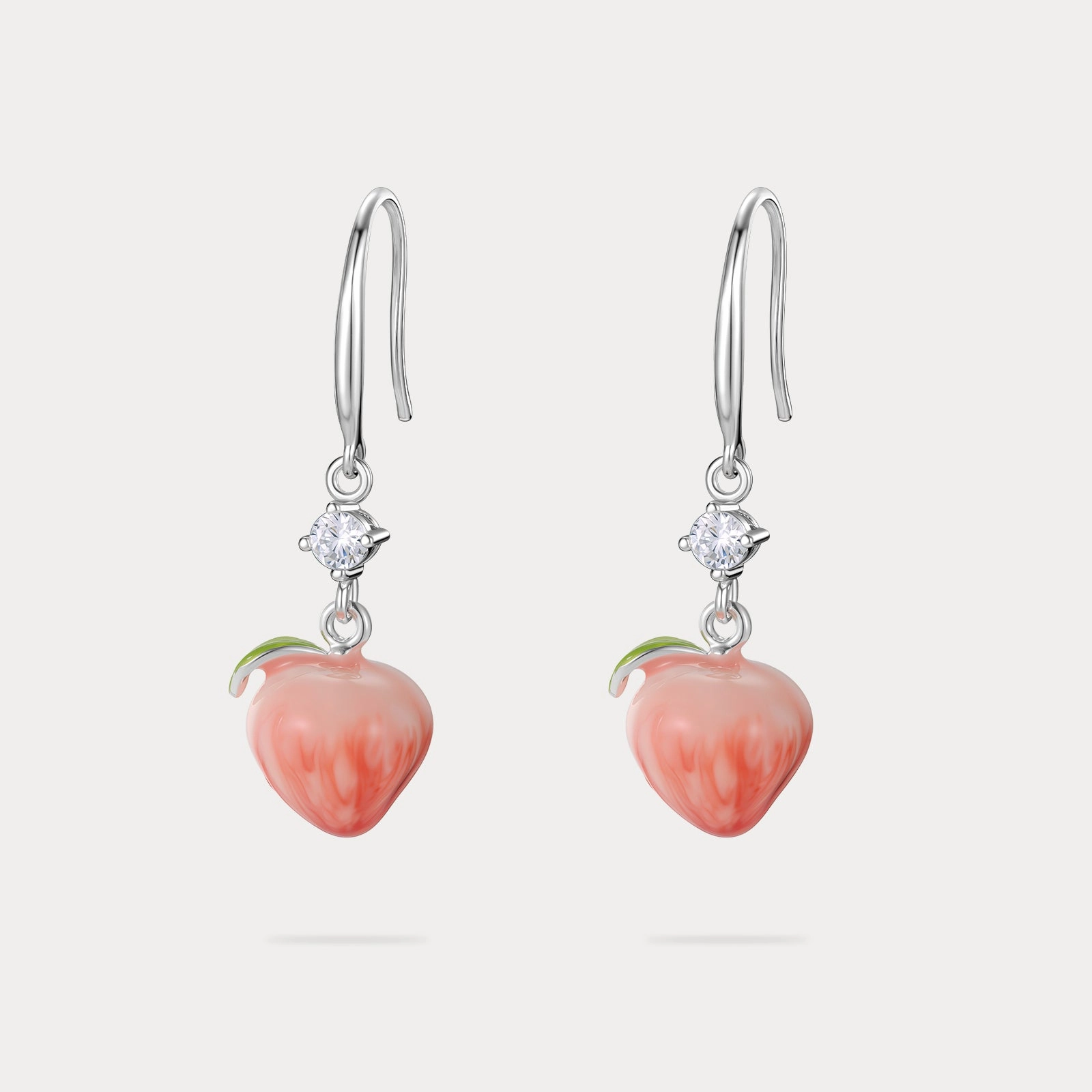 All Day Style Silver Peach Earrings