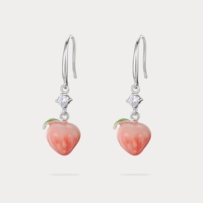 All Day Style Silver Peach Earrings