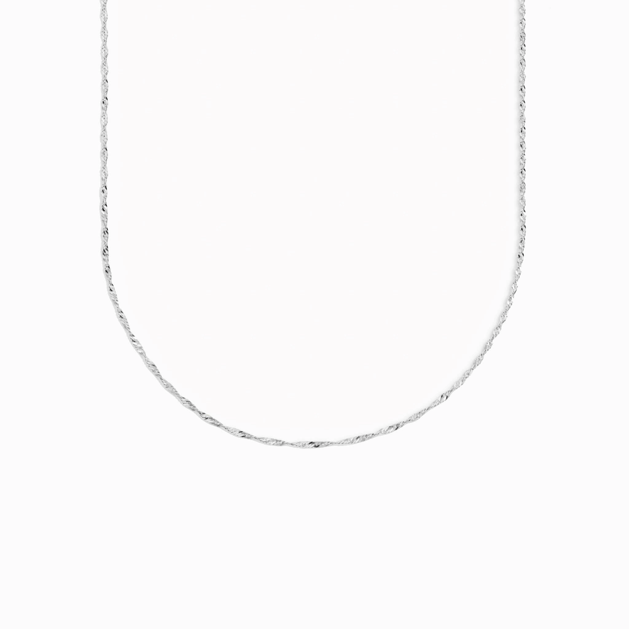 Sun Kissed Glittering Sparkle Silver Singapore Chain - Leknes