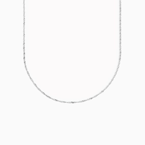 Sun Kissed Glittering Sparkle Silver Singapore Chain - Leknes