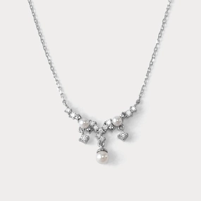 Silver Star Pearl Necklace Gift For Her