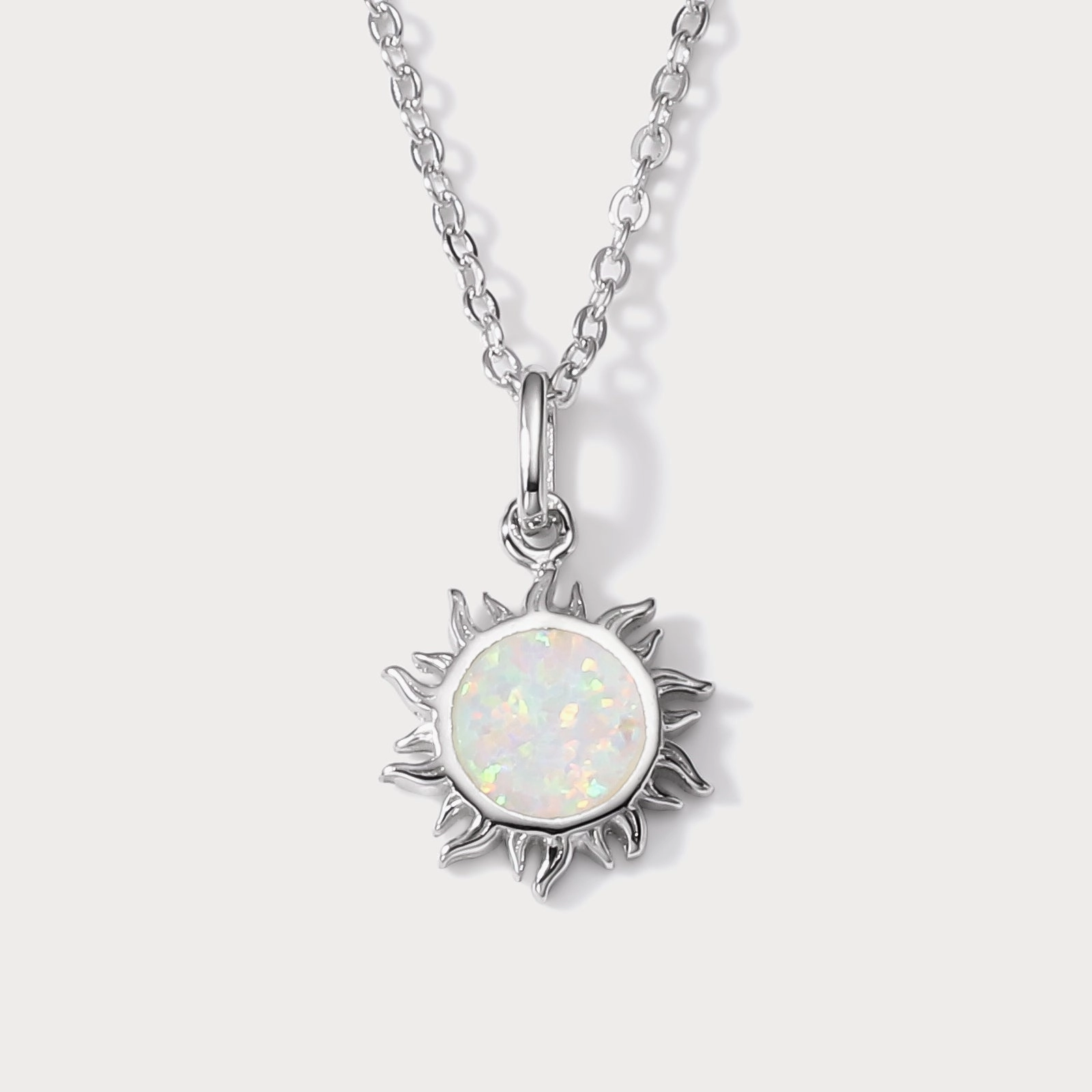 Elegant Charm Silver Sun Necklace