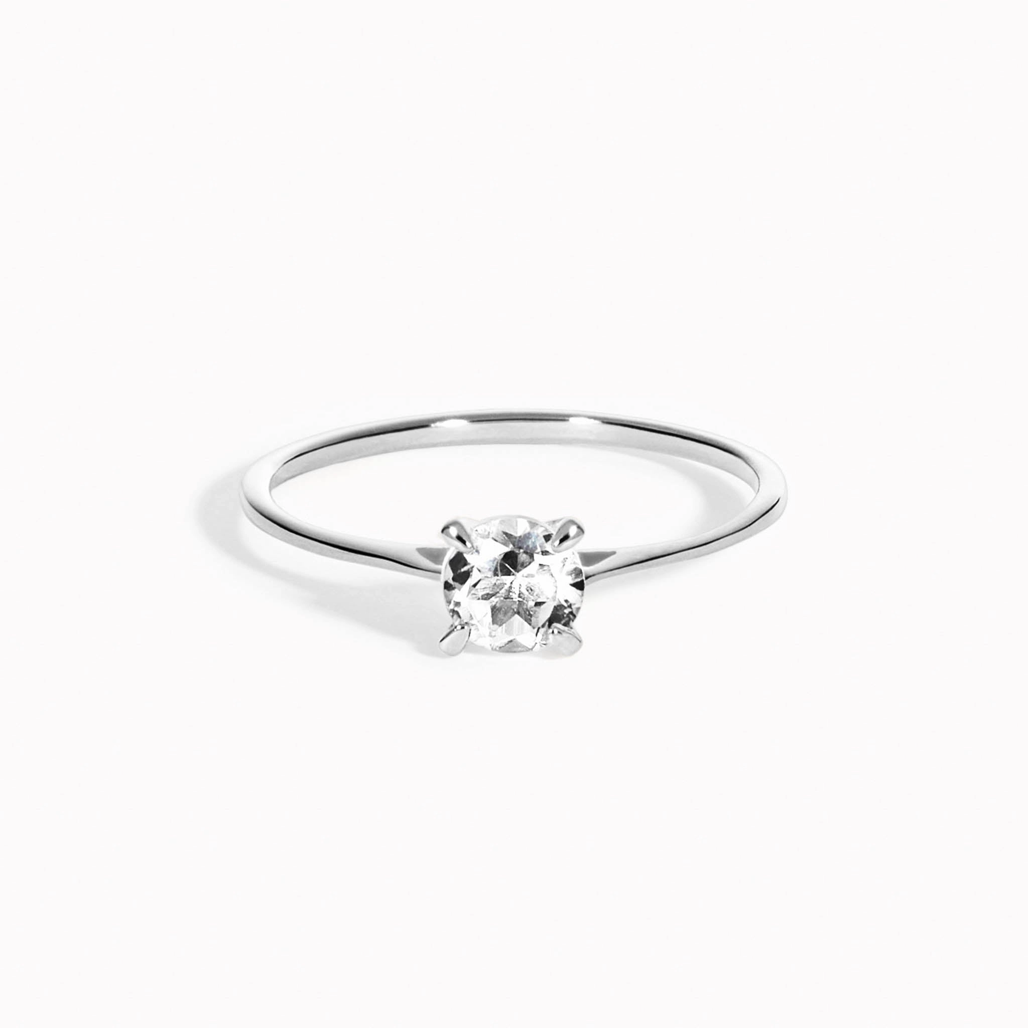 Fashion Forward Expressive Style Silver White Topaz Ring - Lilly