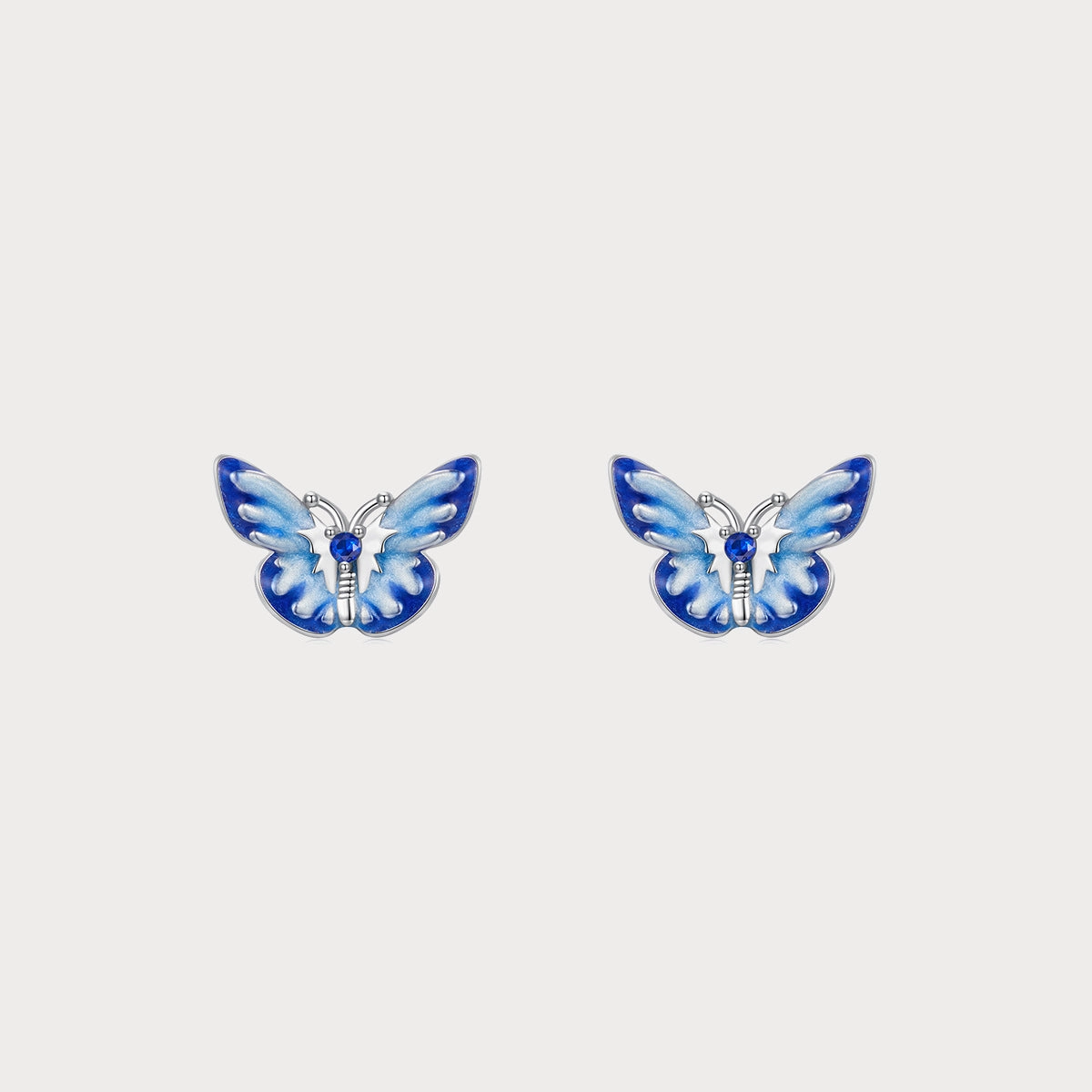 Trendy Option Blue Butterfly Earrings